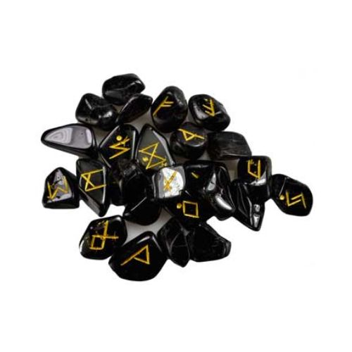 Black Tourmaline Rune Set