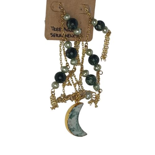 Seraphenite & Tree Agate Necklace